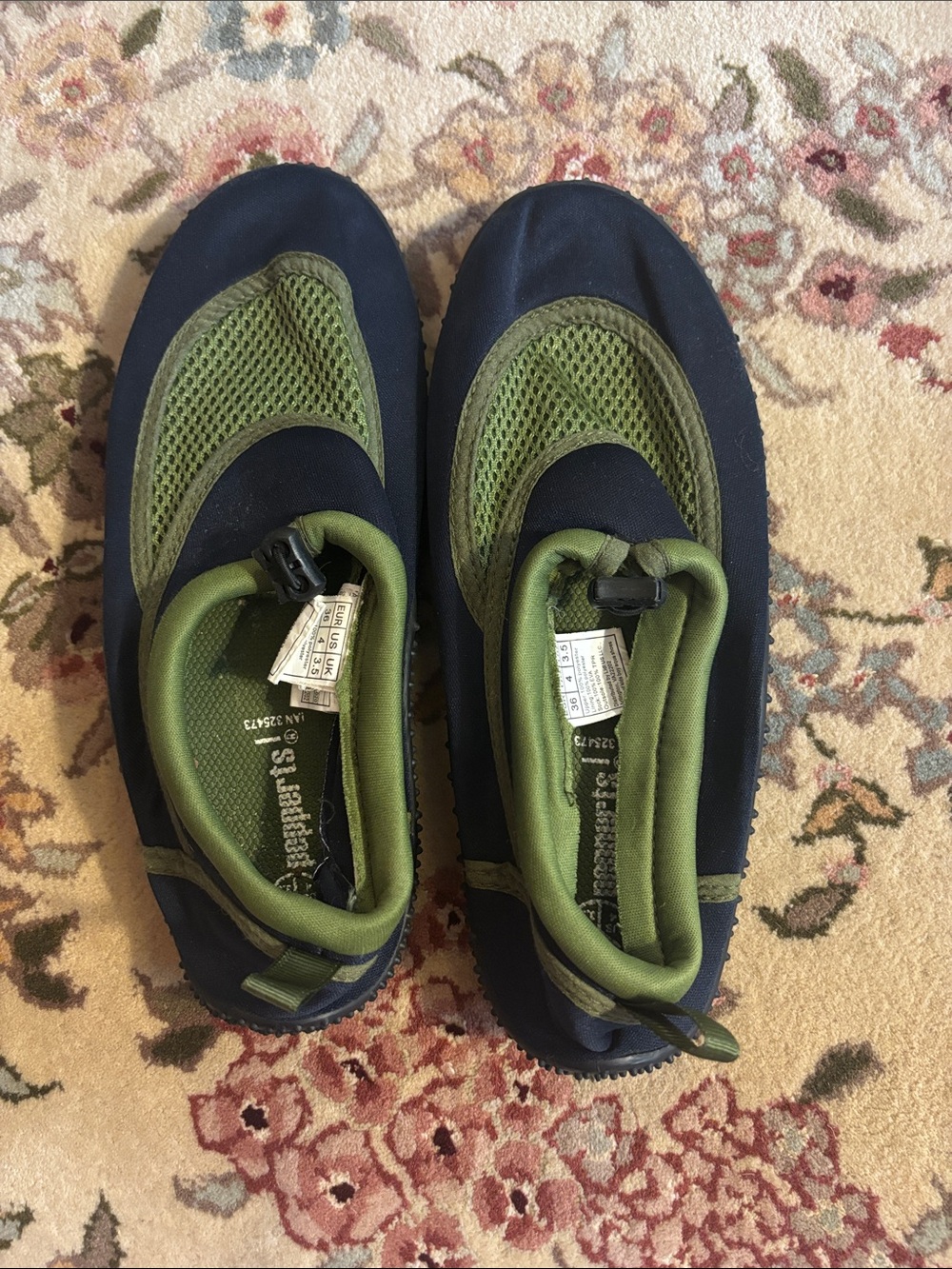 Kids Navy and Olive Water Shoes with Secure Toggle Closure